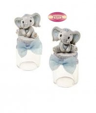  BARATTOLO ELEFANTE AZZURRO H10CM